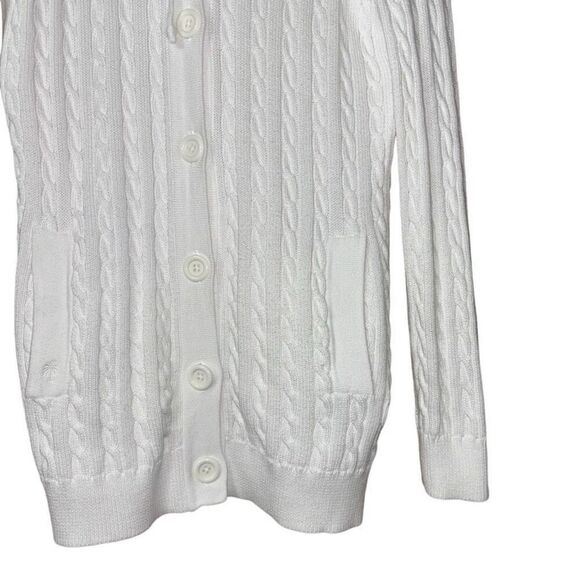 Lilly Pulitzer cable knit hooded button front cardigan white small - Picture 9 of 11
